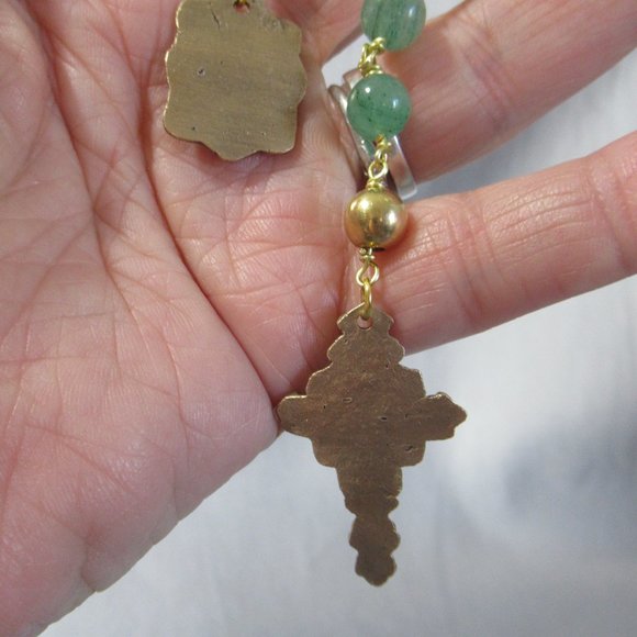 Bronze Lamb Pocket Rosary, Nephrite Jade and Bronze - Picture 4 of 11